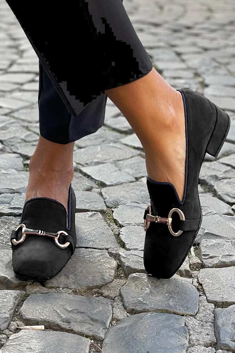 Northline Studio | Black Loafers Featuring Gold Accents