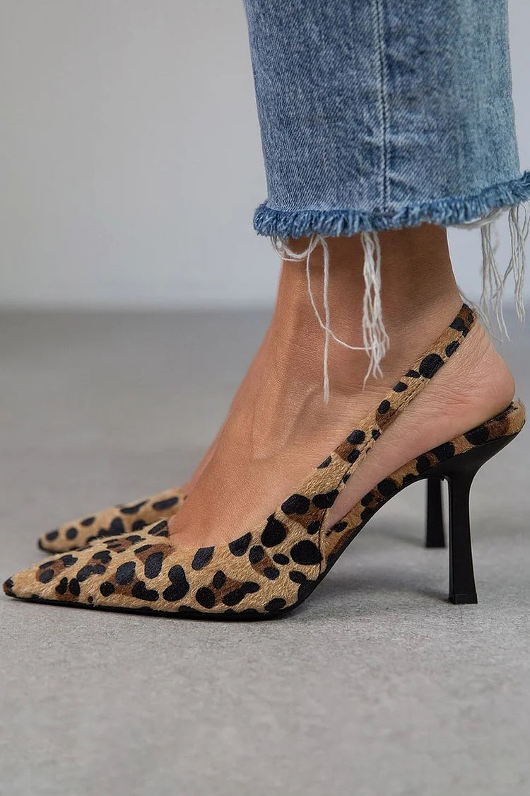 Leopard Print Slingback Heels