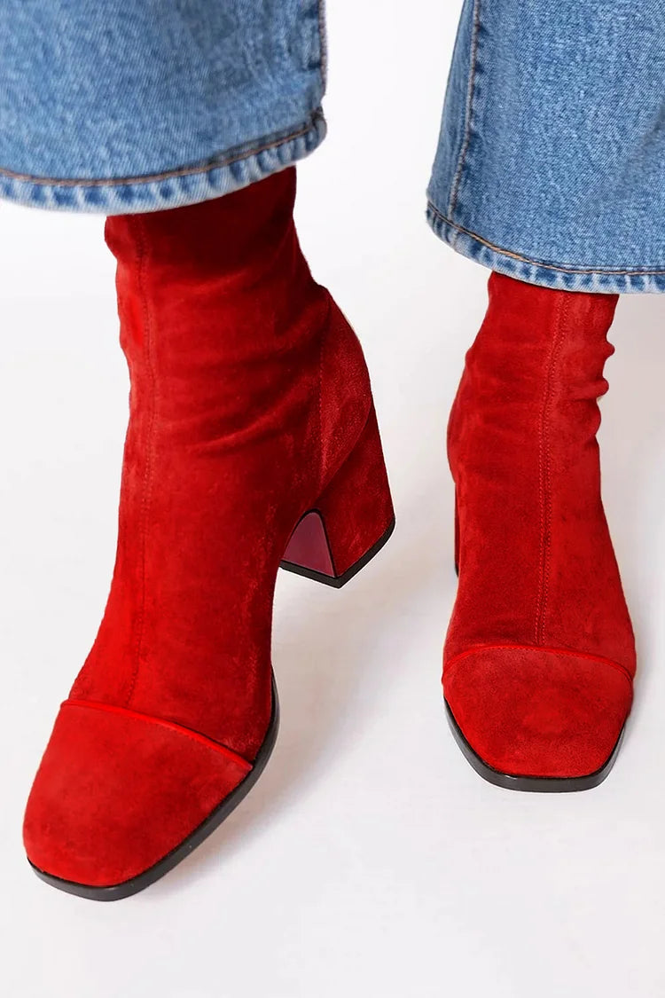 NORTHLINE STUDIO | Bold Heeled Square-Toe Ankle Boot