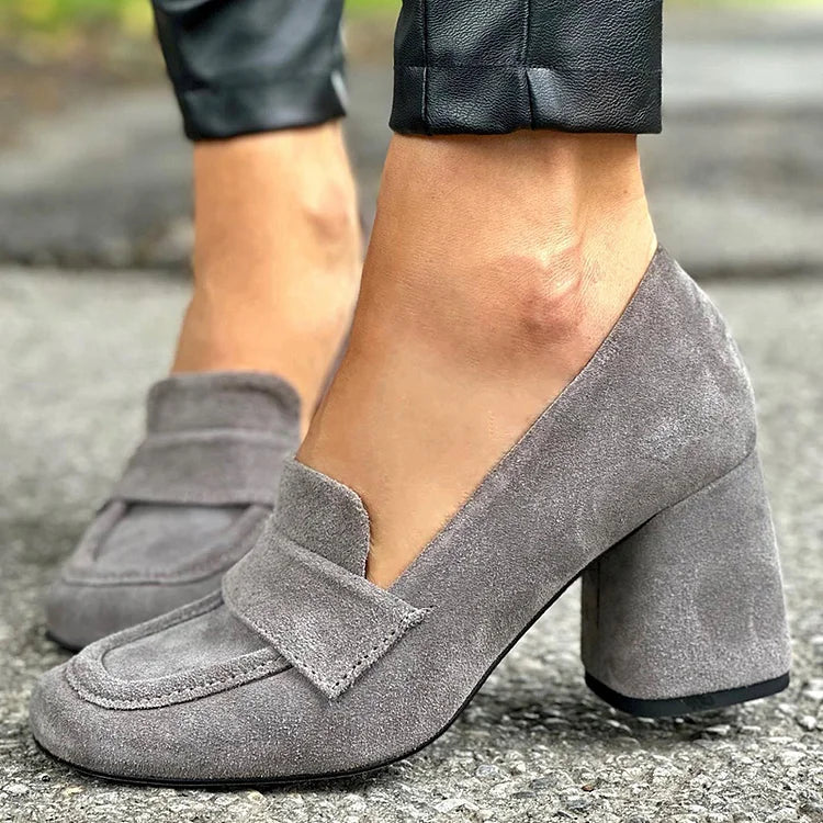 Chunky Heel Loafers