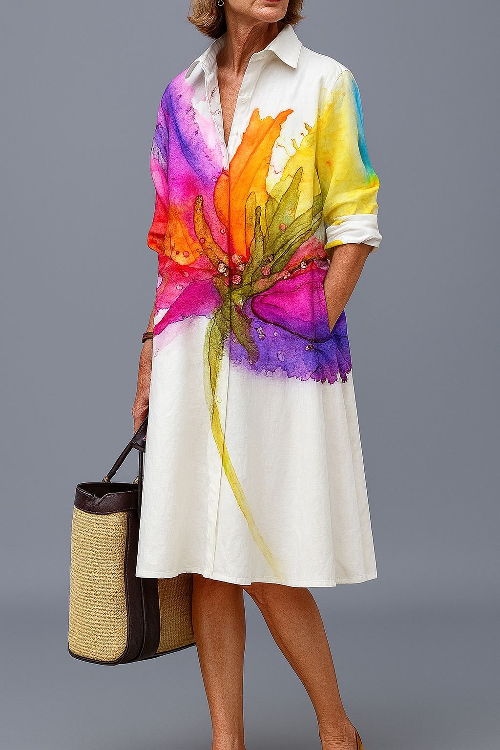Doris - Elegant Midi Dress for Easy Summer Style