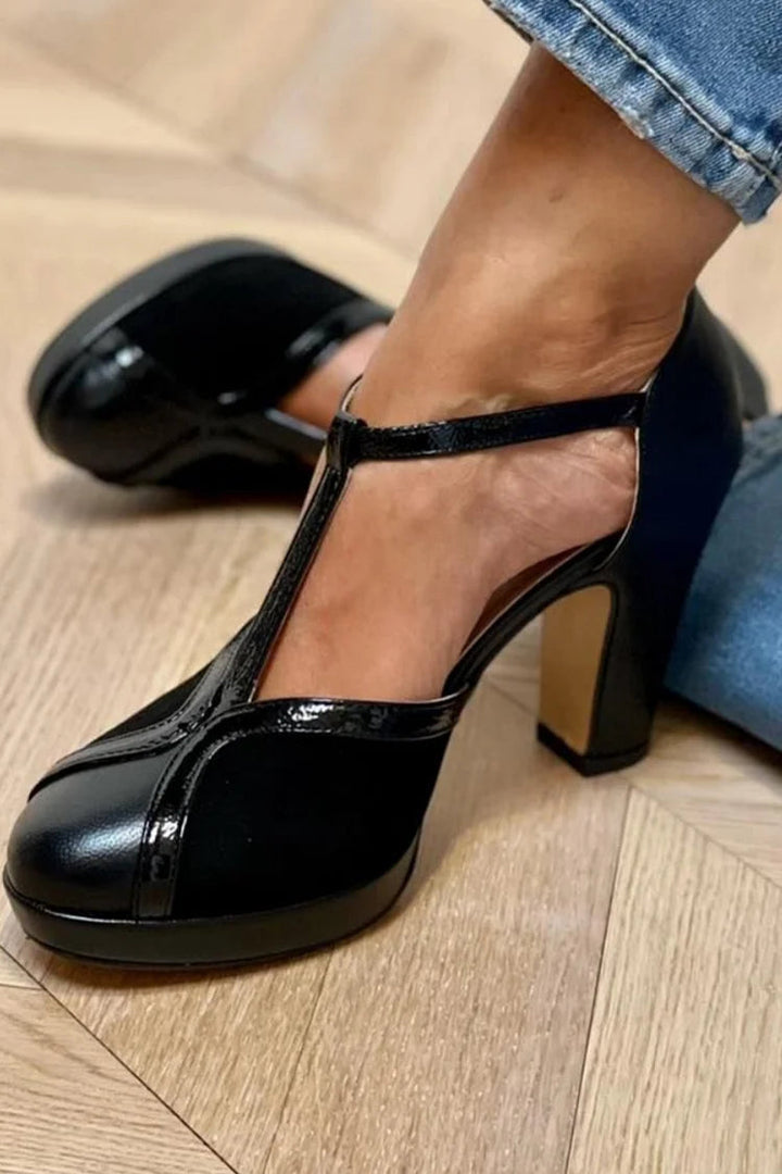 NICOLETTA | T-BAR PLATFORM COURT SHOE