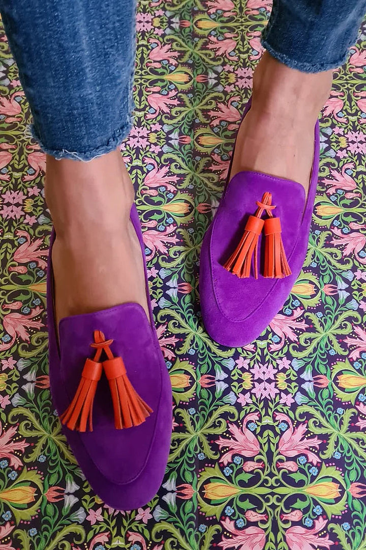 Tassel-Embellished Purple Loafers | NORTHLINE STUDIO