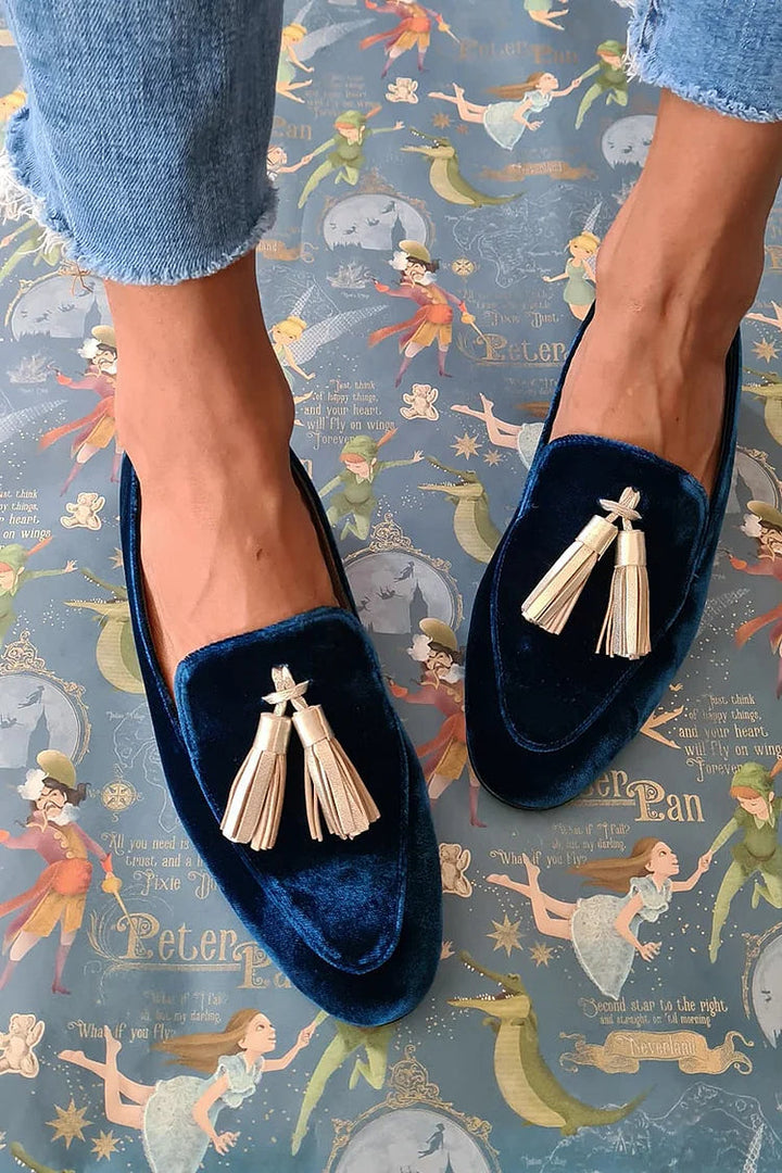 Champagne Tassel Loafers | Midnight Elegance