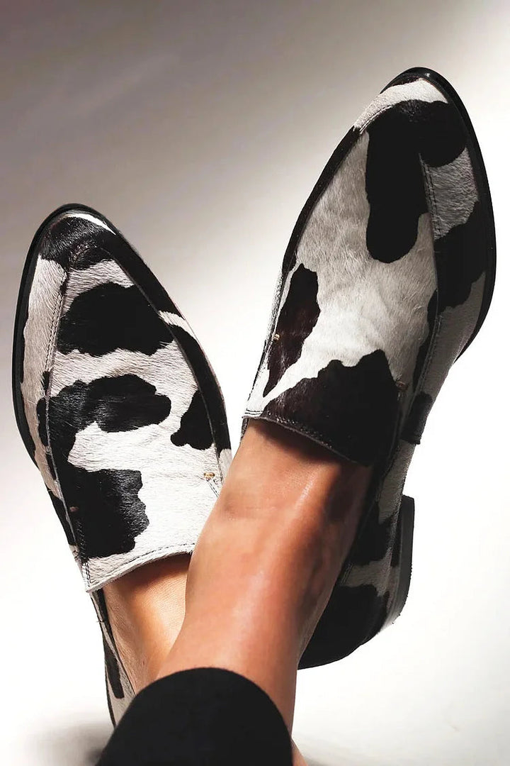 Cow Print Slip-On Shoes
