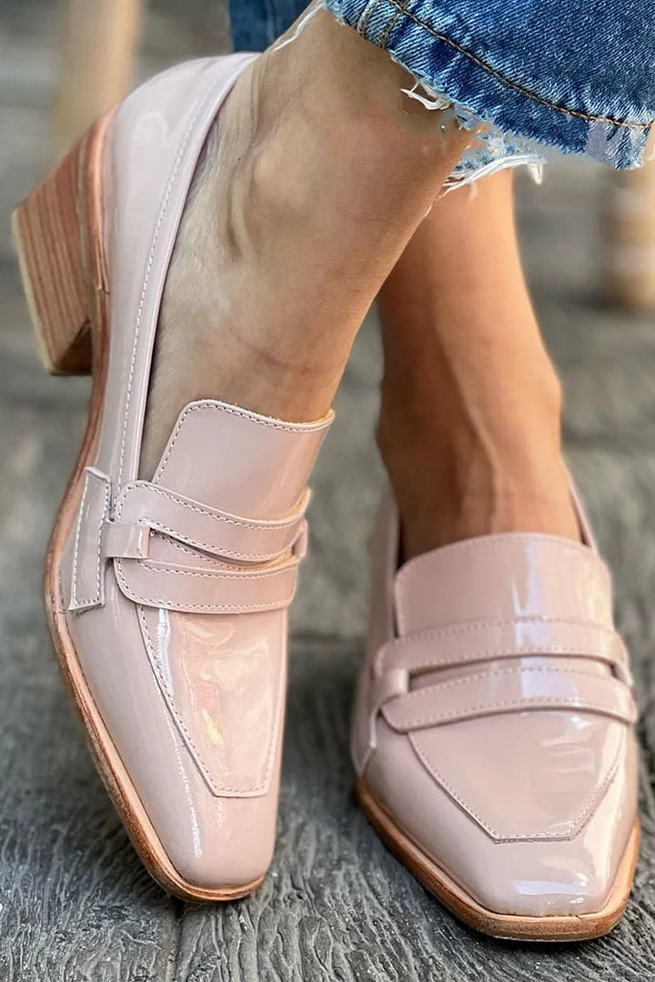 NORTHLINE STUDIO | SHINY WIDE HEEL LOAFERS
