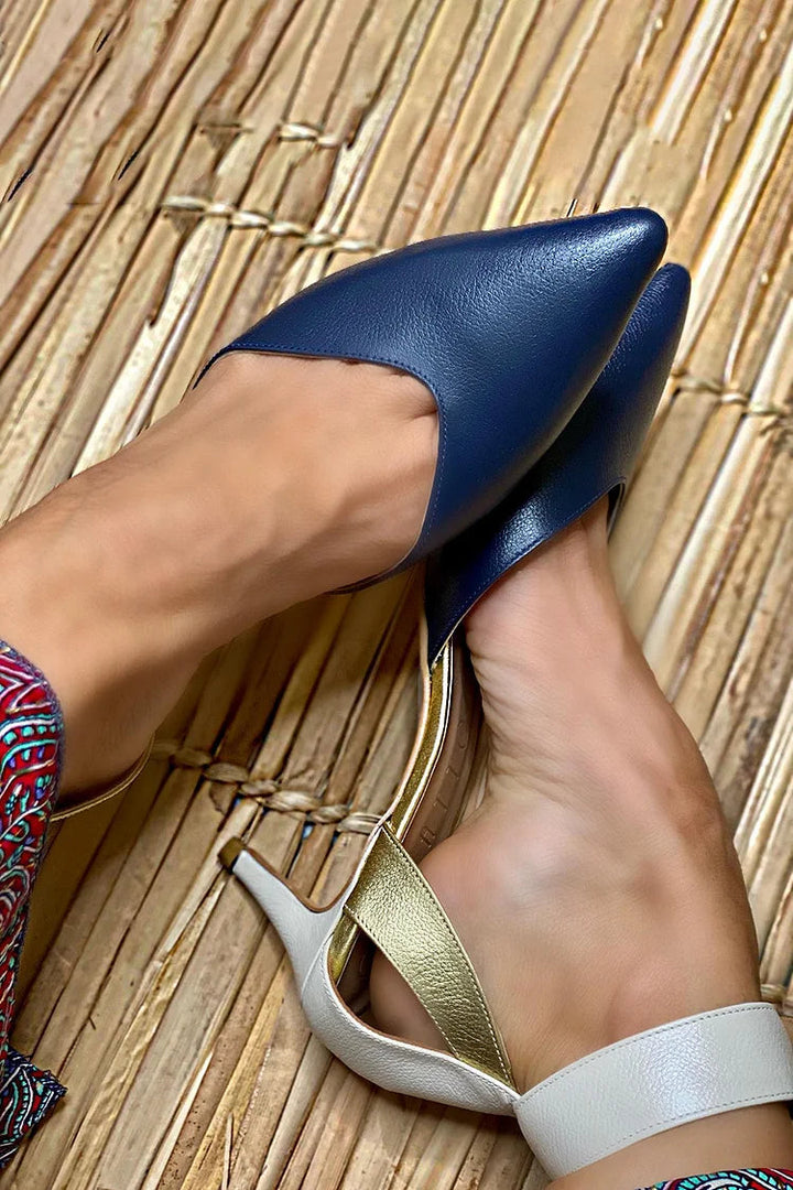 Chic Two-Tone Slingback with Stylish Heel