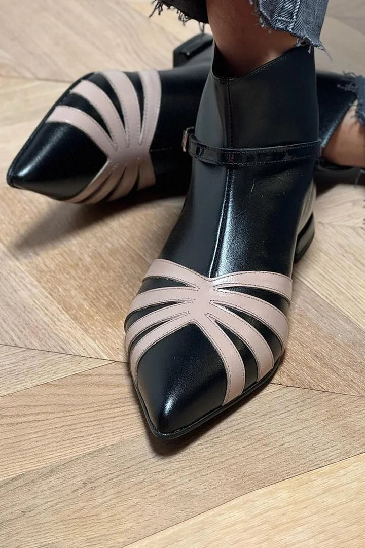 Pointed Toe Geometric Ankle Boot