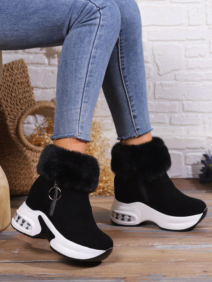 Noor™ | Comfortable Platform Boots with Faux Fur