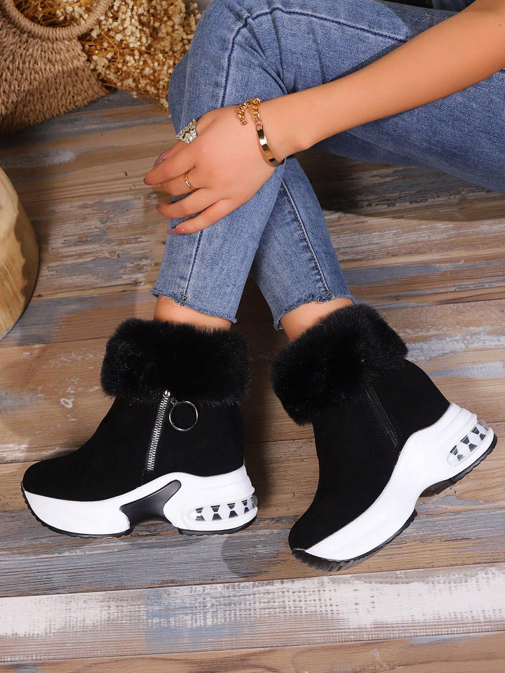 Noor™ | Comfortable Platform Boots with Faux Fur