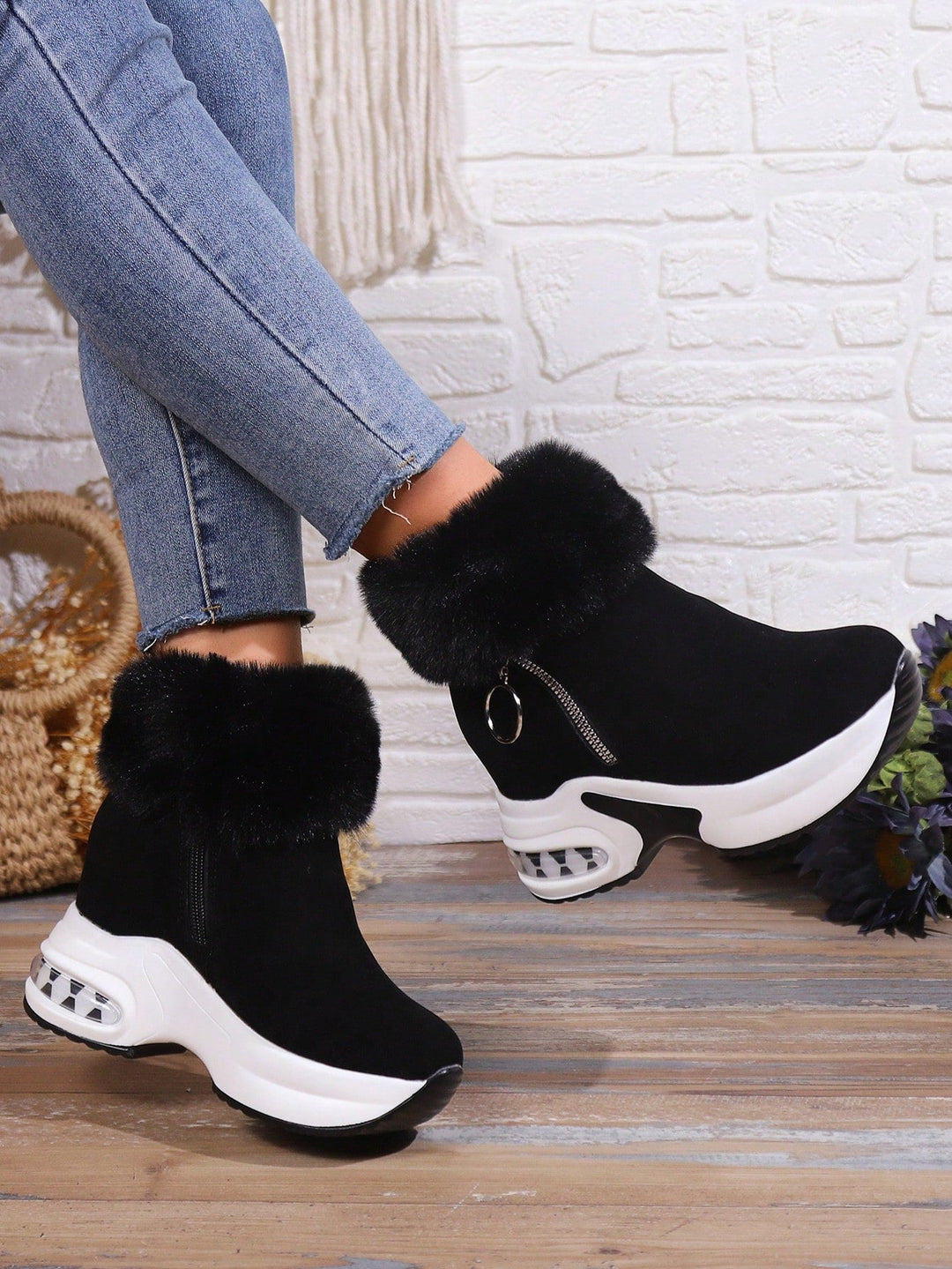 Noor™ | Comfortable Platform Boots with Faux Fur