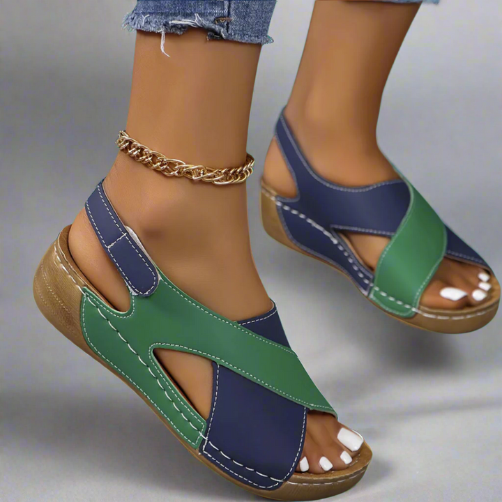 Two-Tone Slingback Sandals