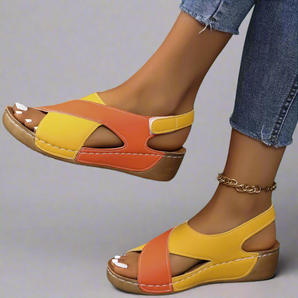 Two-Tone Slingback Sandals