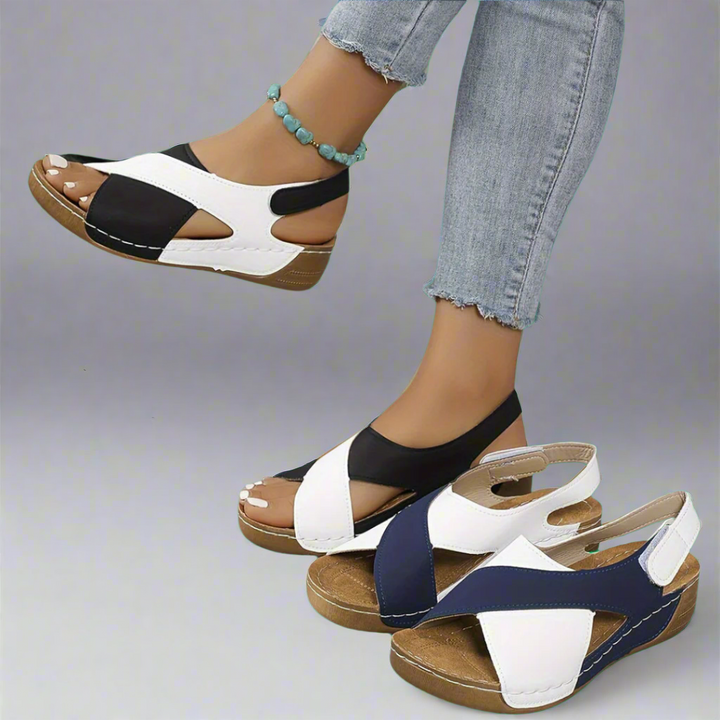 Two-Tone Slingback Sandals