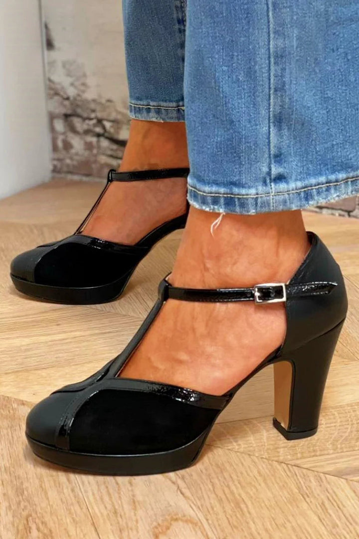 NICOLETTA | T-BAR PLATFORM COURT SHOE