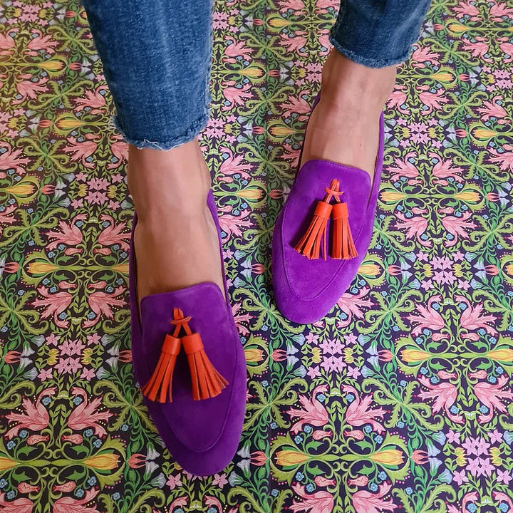 Tassel-Embellished Purple Loafers | NORTHLINE STUDIO