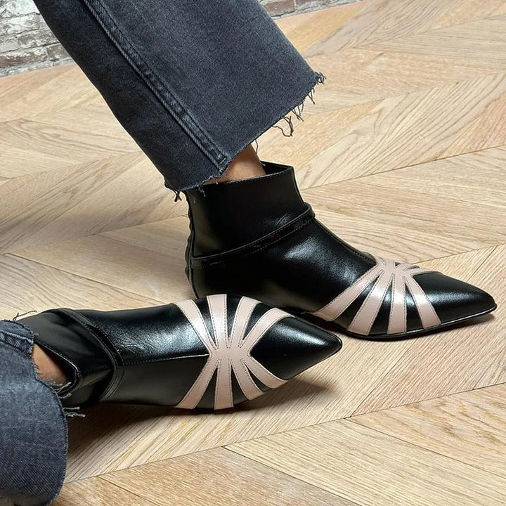 Pointed Toe Geometric Ankle Boot