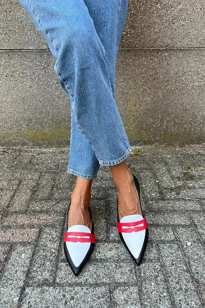 Dual-Colored Pointed Slippers