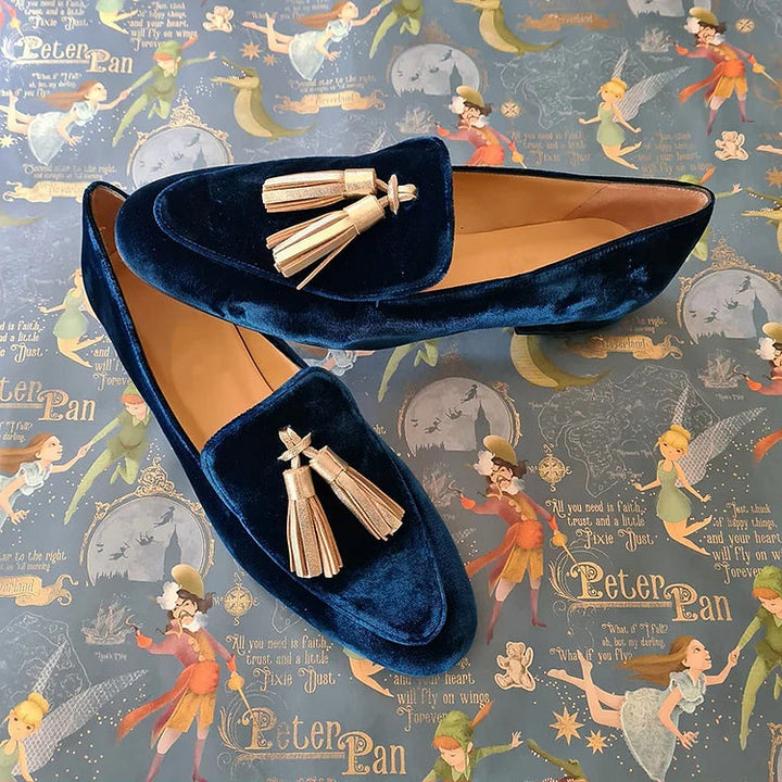 Champagne Tassel Loafers | Midnight Elegance