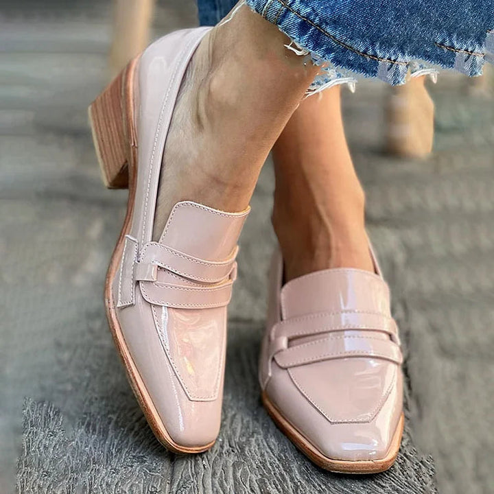 NORTHLINE STUDIO | SHINY WIDE HEEL LOAFERS