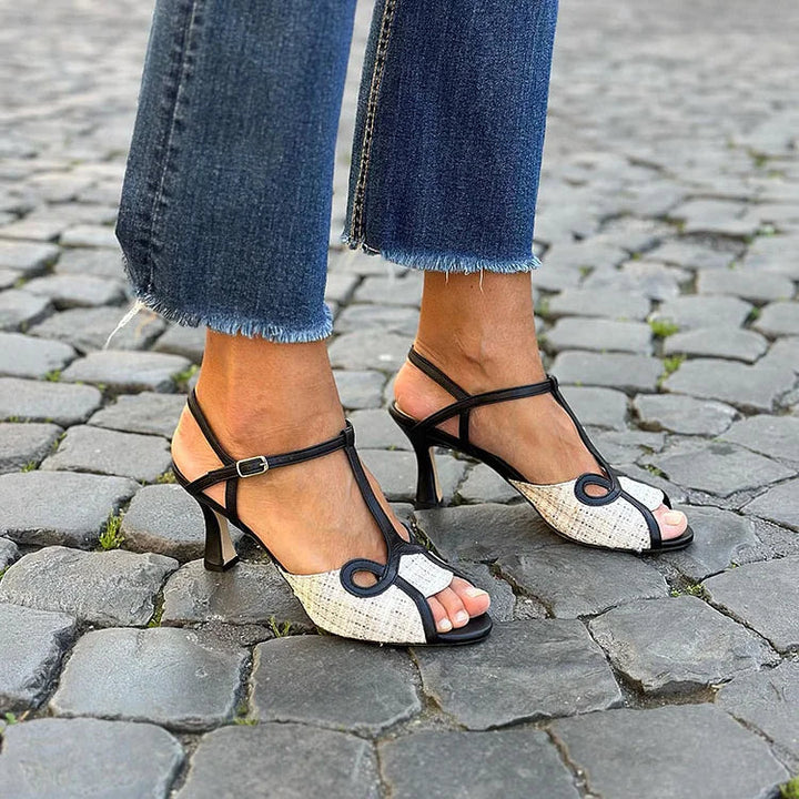 FLAVIA | MID HEEL SANDAL IN RETRO STYLE