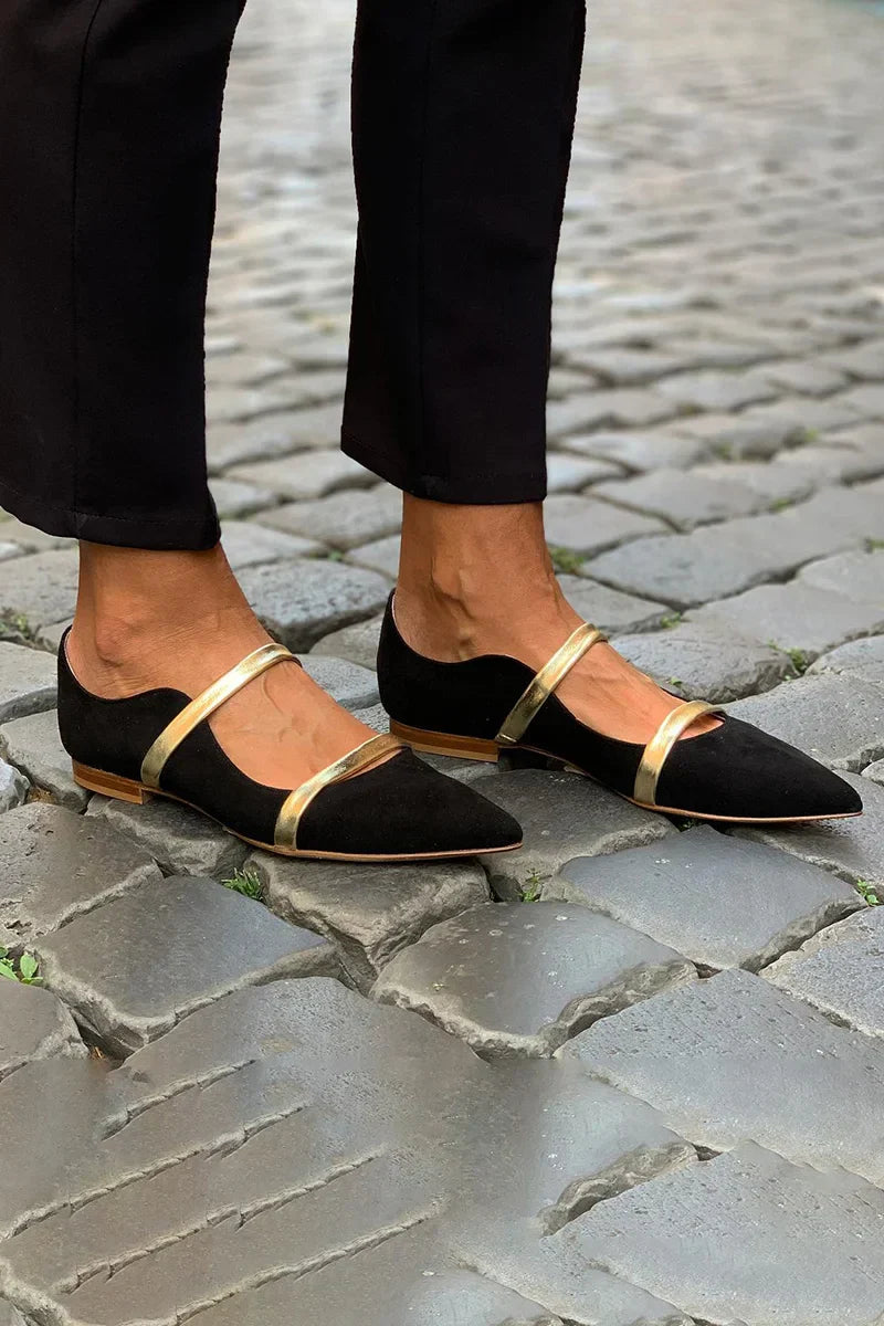 Purple Strap Ballet Flats