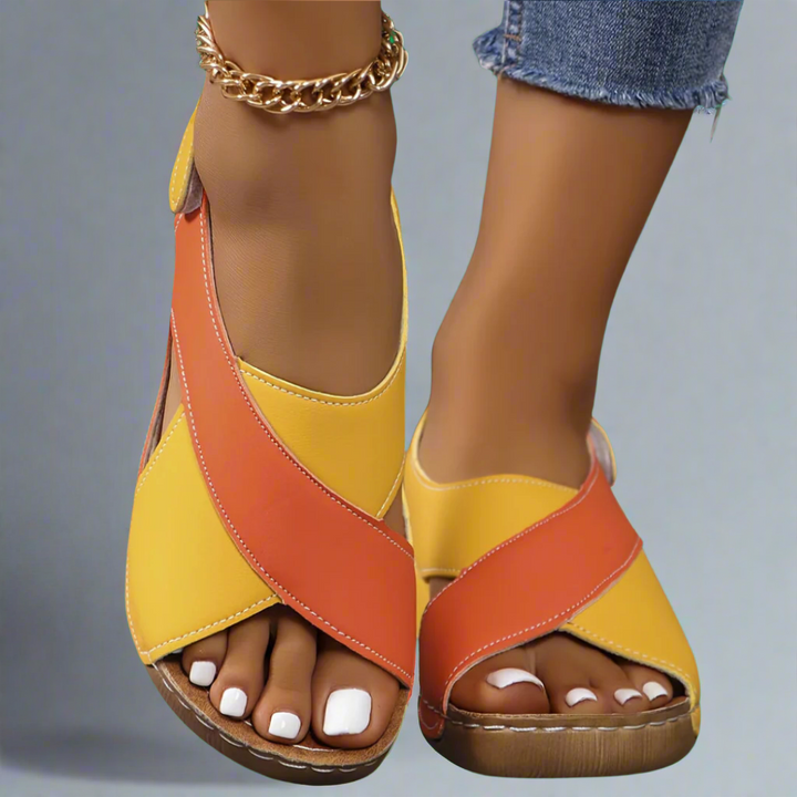 Two-Tone Slingback Sandals