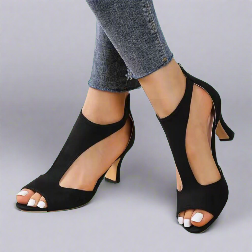 NORTHLINE STUDIO | Cutout Open-Toe Heels