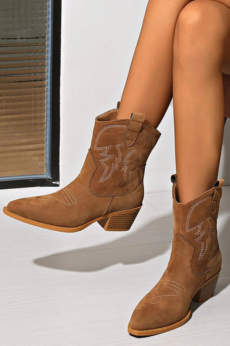 Western-Inspired Pointed Ankle Boot