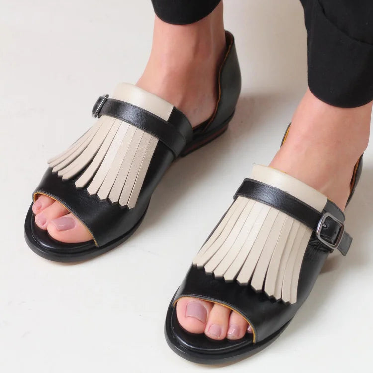LUCREZIA | Elegant Sandals with Platform and Trendy Fringes