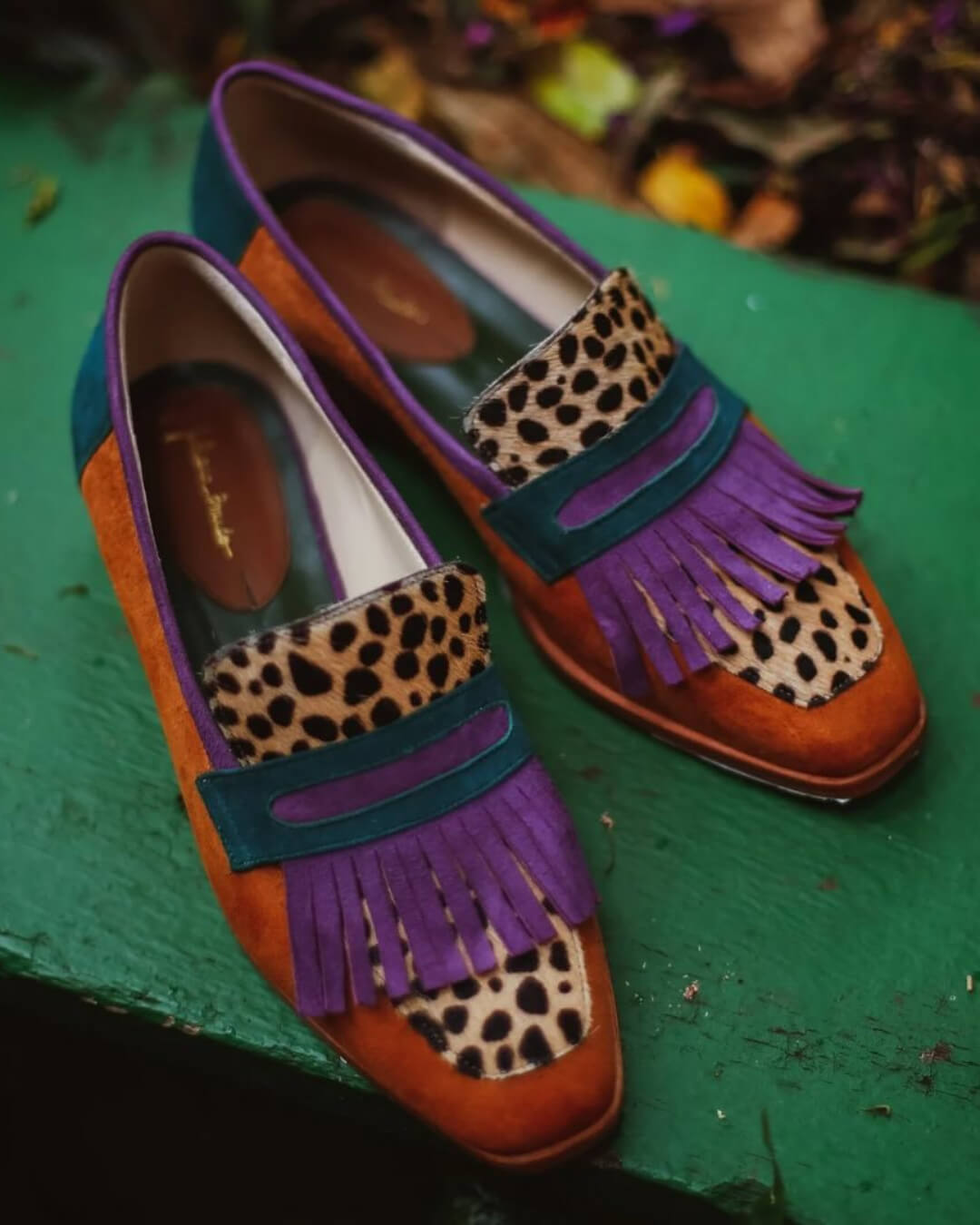 Fringed Animal Print Loafers