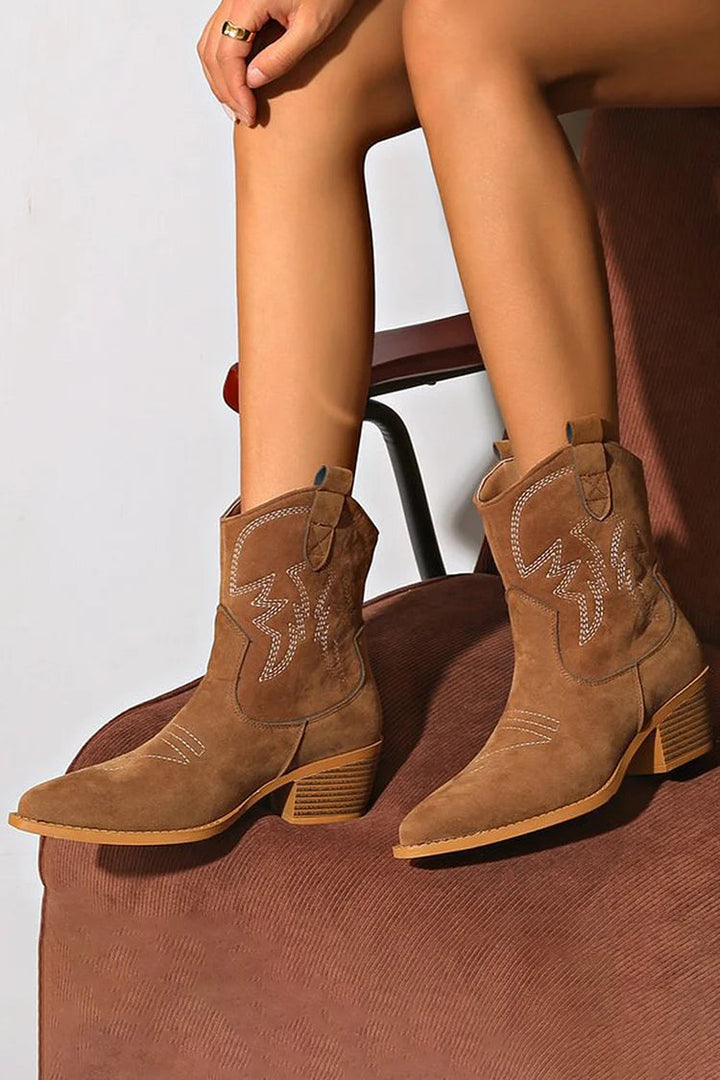 Western-Inspired Pointed Ankle Boot