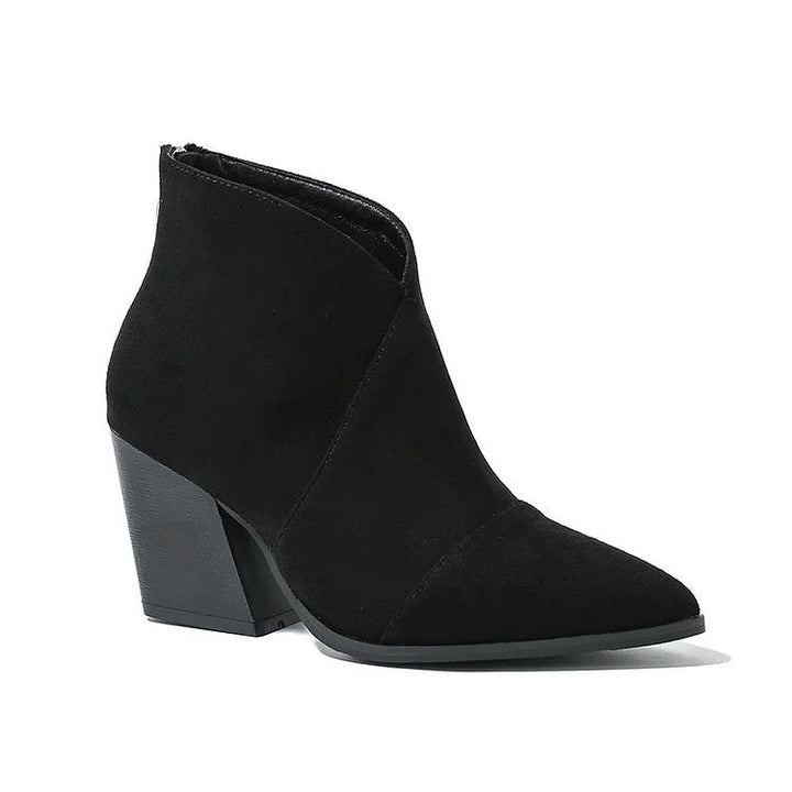 Suede Effect Pointed Ankle Boots | NORTHLINE STUDIO