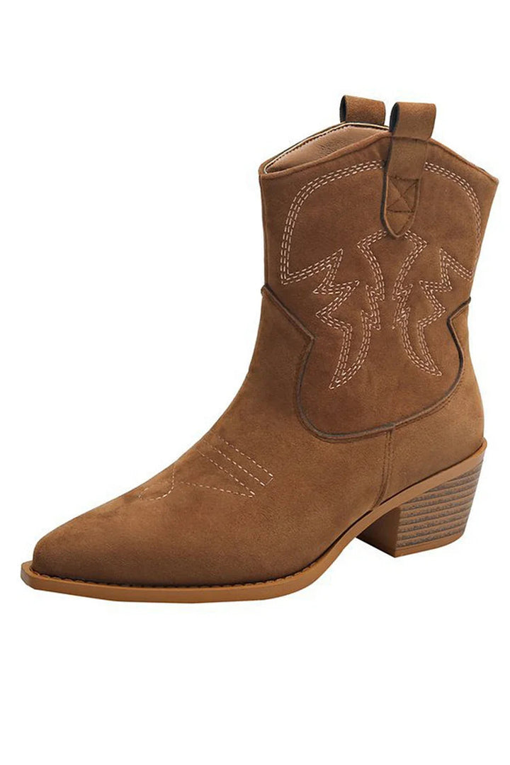 Western-Inspired Pointed Ankle Boot
