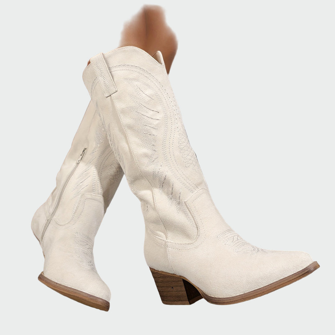 Marie | Fashion Embroidered Western Ankle Boots