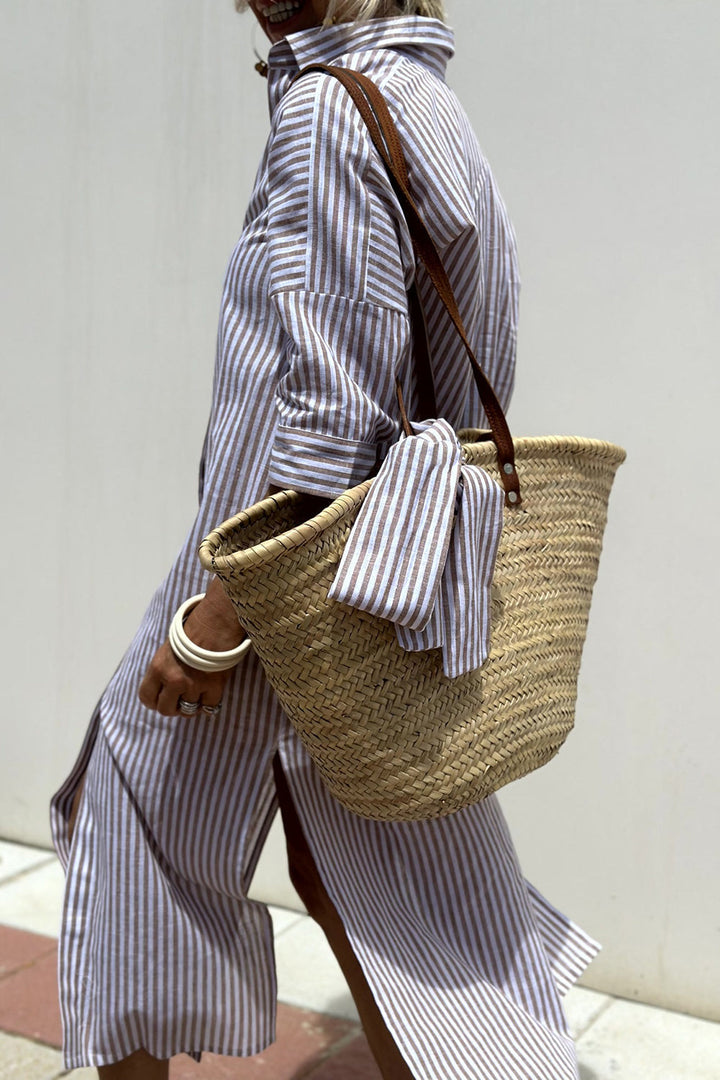 Orla Fiona | Timeless Striped Shirt Dress With Elegant Comfort