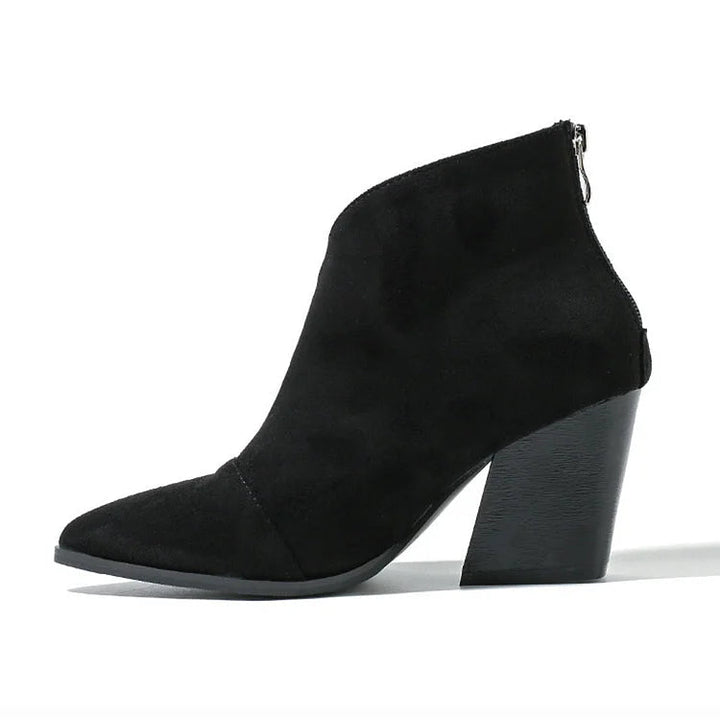 Suede Effect Pointed Ankle Boots | NORTHLINE STUDIO
