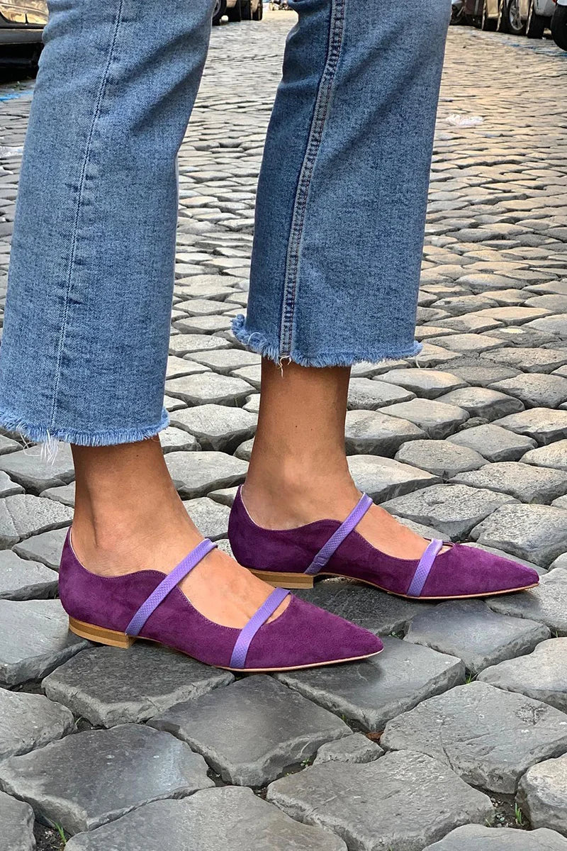 Purple Strap Ballet Flats