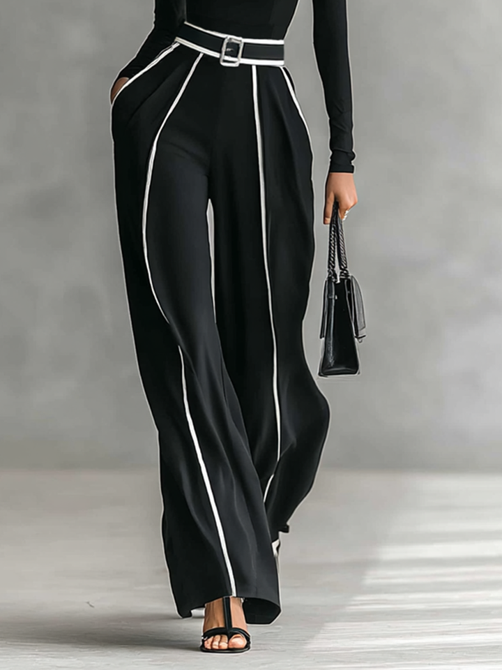 Lola | Two-Piece Set with Long-Sleeved Top and High Collar