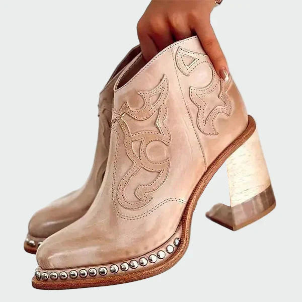 Noa | Embroidered Leather Boots