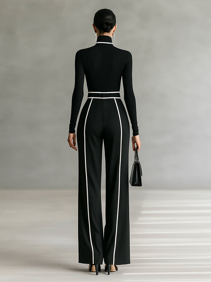 Lola | Two-Piece Set with Long-Sleeved Top and High Collar