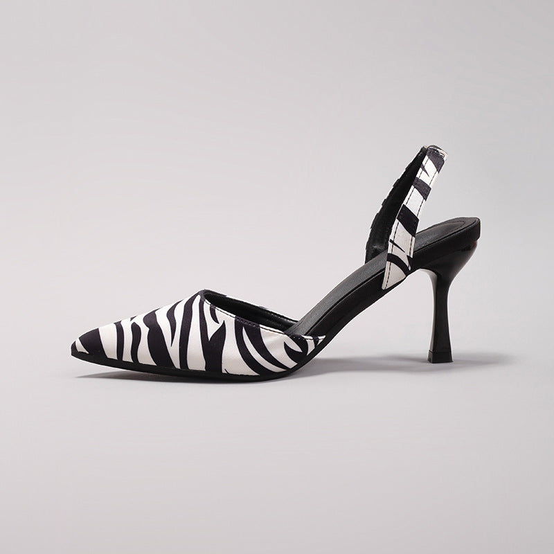Animal-Pattern Slingback Heels