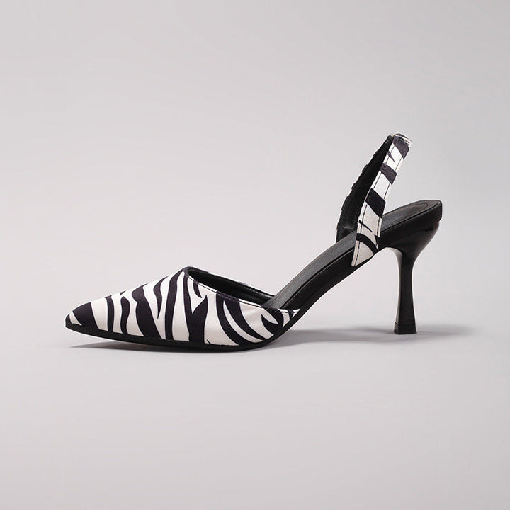 Animal-Pattern Slingback Heels