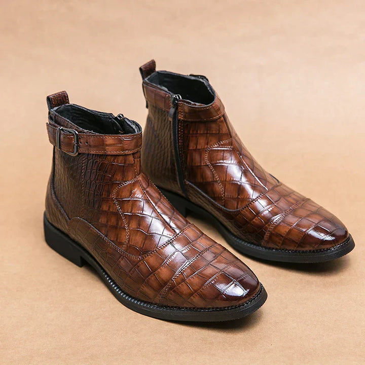 Dylan | Synthetic Leather Ankle Boots with Buckle
