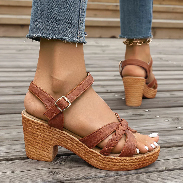 Braided Strap Elevated Sandals