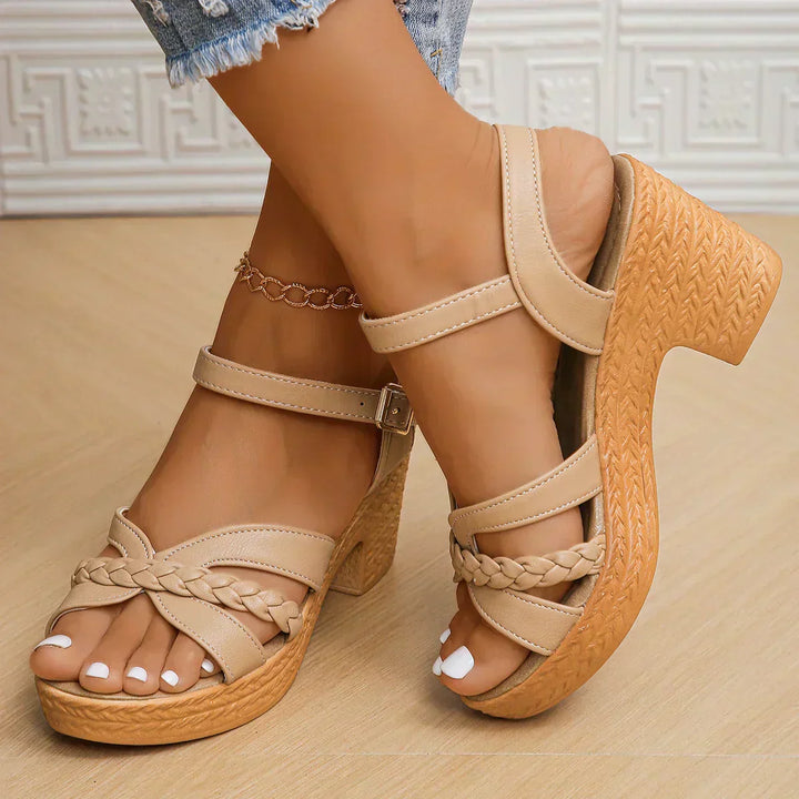 Braided Strap Elevated Sandals