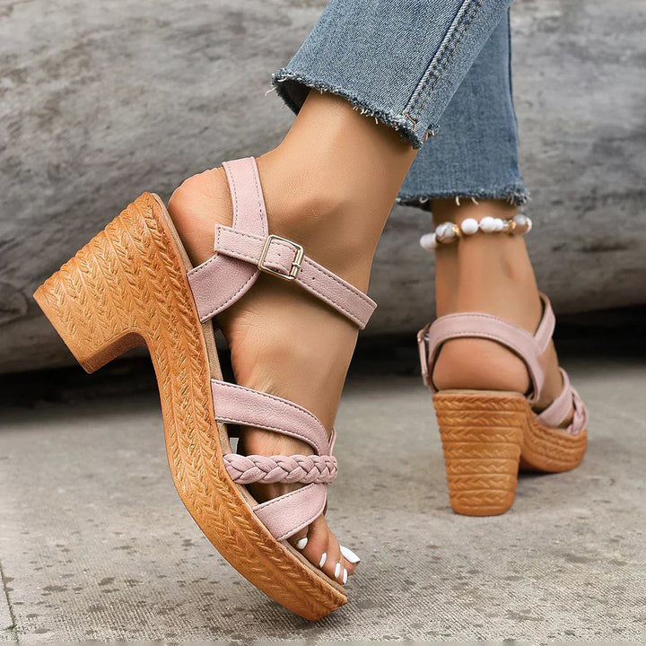 Braided Strap Elevated Sandals