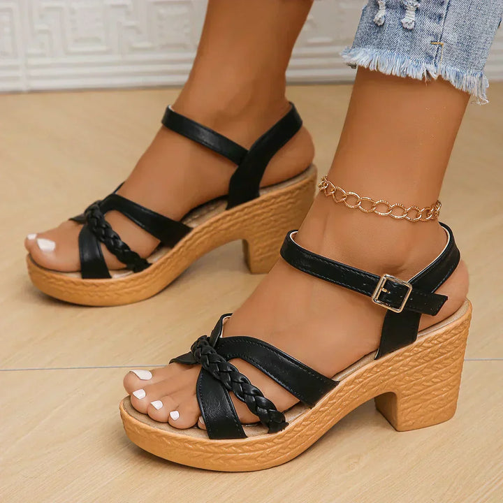 Braided Strap Elevated Sandals
