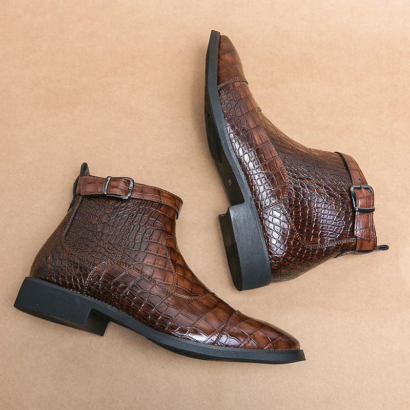 Dylan | Synthetic Leather Ankle Boots with Buckle