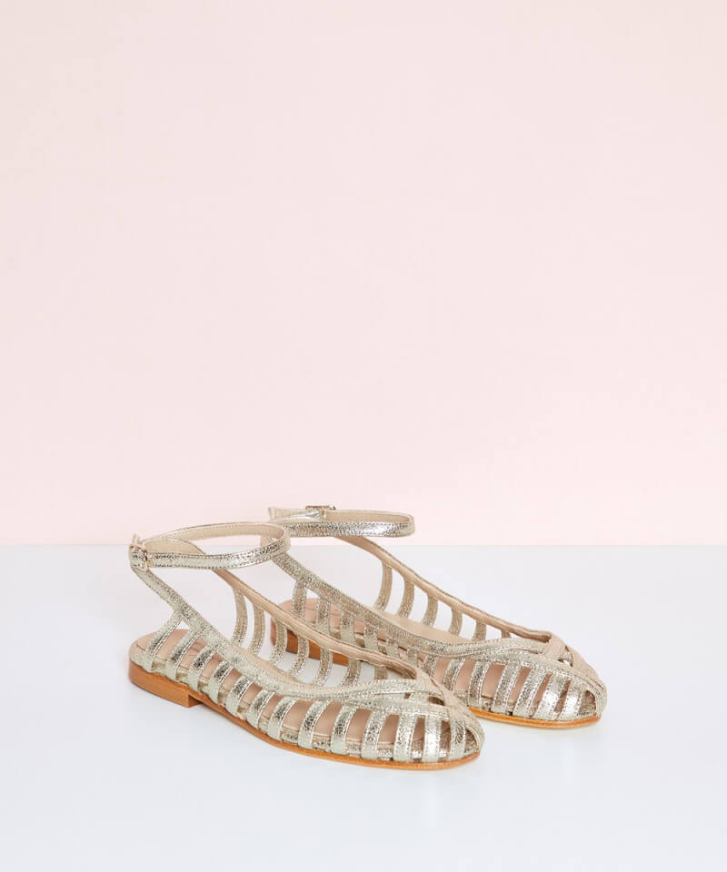 GIADA | Elegant woven ballerinas with ankle strap for a sophisticated style